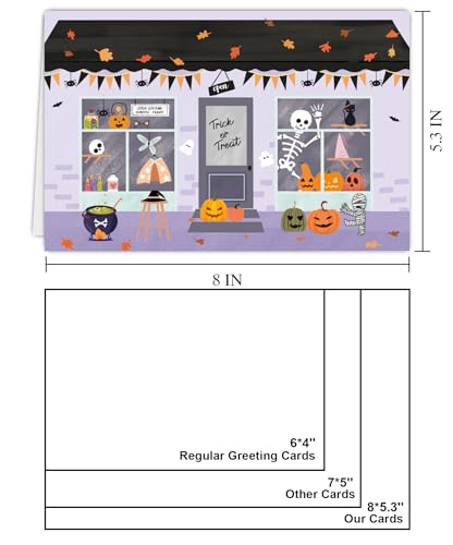 Funny Illustrated Halloween Market Greeting Card with Envelope