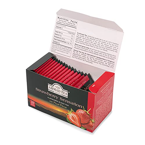 Ahmad Tea Strawberry Sensation Black Tea, 120 Count Tagged Tea Bags