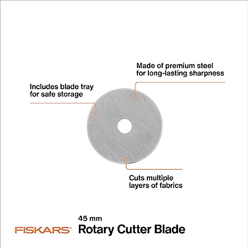 Fiskars 45mm Rotary Blades - 5 Pack Replacement for Crafts & Sewing