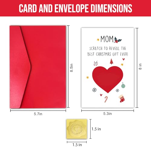 Funny Christmas Card for Mom with Envelope - Scratch Holiday Greeting Card - Variation of THIS listing