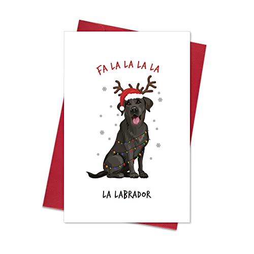 Labrador Christmas Card - Funny Dog Holiday Greeting Card with Envelope