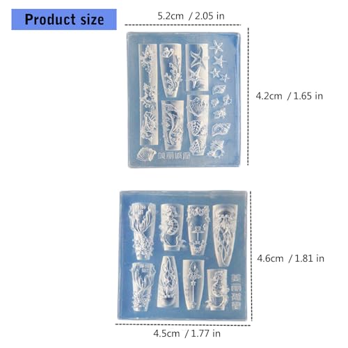 Zudilyo Sea Themed Silicone Nail Art Mold Set with Whale and Shell Designs
