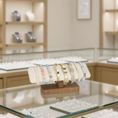 KUKUVR Wooden Jewelry Display Stand - T-Bar Organizer for Bracelets & Watches