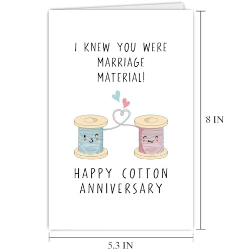 Funny 2nd Anniversary Card for Husband or Wife | Cotton Anniversary