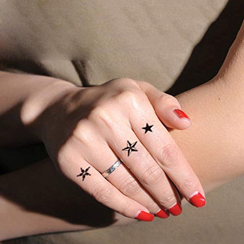 Black Moon & Stars Temporary Tattoos - 6 Sheets Waterproof Body Art