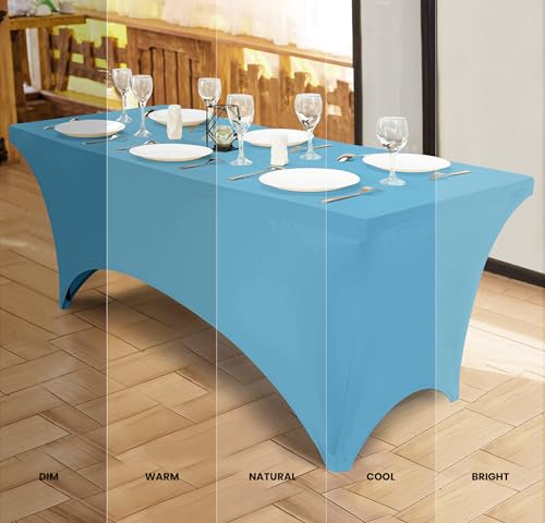 Utopia Kitchen 6FT Spandex Table Cloth - 2 Pack, Blue Mist