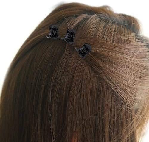 VIPERMARK 12 Pack Mini Hair Claw Clips - Small Non-Slip Plastic Jaw Clamps for Styling, Black