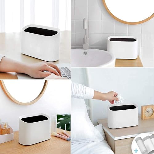 AYADA Mini Desk Trash Can - 0.4 Gal Small Waste Basket with Inclined Opening
