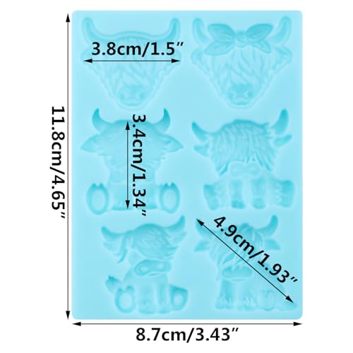 Highland Cow Silicone Fondant Mold for Cake Decorating