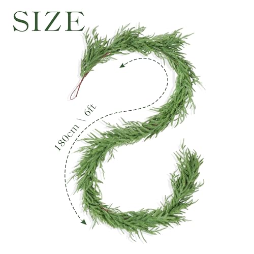 6FT Real Touch Artificial Christmas Garland for Indoor Outdoor Decor - Norfolk Pine