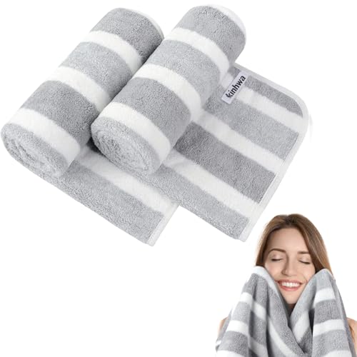 KinHwa Microfiber Hand Towels - 2 Pack, Soft & Absorbent