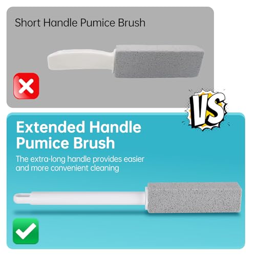 Pumice Stone for Stove Cleaning - 3 Pack with Handle & Hanging Hole