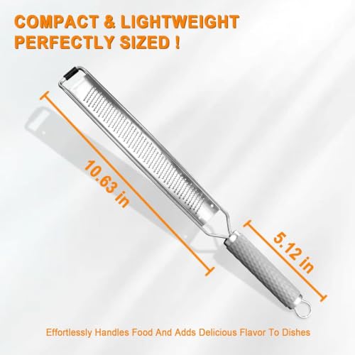 Stainless Steel Multi-Function Zester Grater - Light Gray Ergonomic Handle