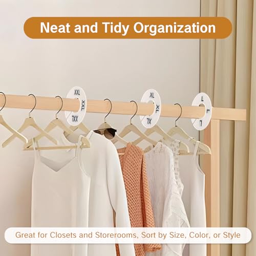 BRBASAP White Round Clothing Size Rings - 8 Pack Closet Dividers