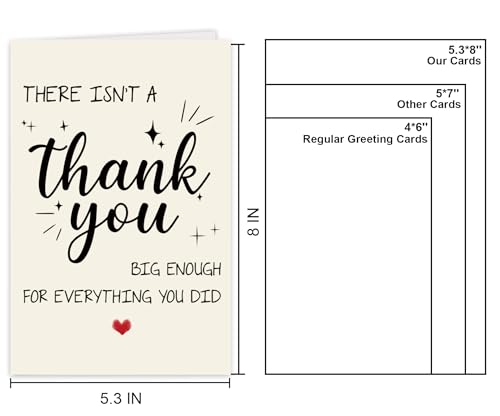 Funny Thank You Card with Envelope for Him & Her - Gratitude Gift