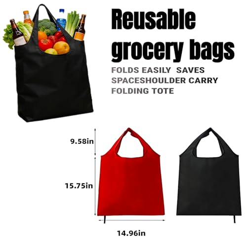 Bayyeskey Reusable Grocery Bags - 10 Pack Foldable Shopping Totes