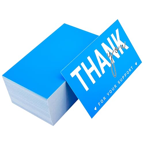 Thank You Cards for Small Businesses - Pack of 100, Sky Blue