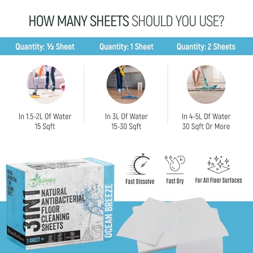 30 Pcs Natural Floor Cleaner Sheets - Eco-Friendly & Mess-Free