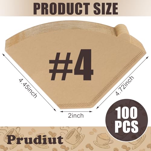 #4 Cone Coffee Filters - 100 Count Unbleached Paper for 8-12 Cup Makers