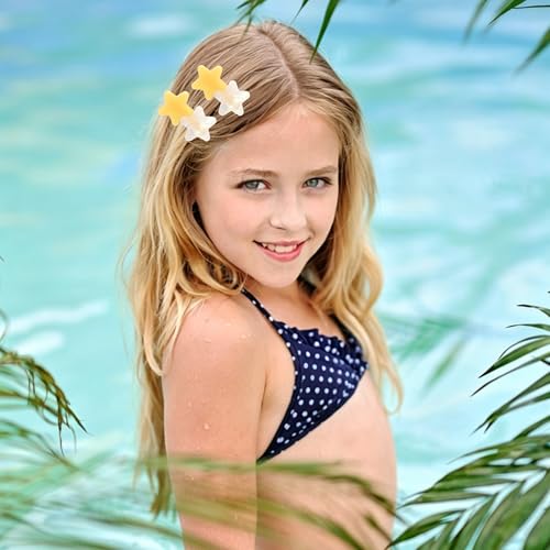 Festneno 4PCS Acrylic Star Hair Clips Non-Slip Geometric Snap Hair Barrettes