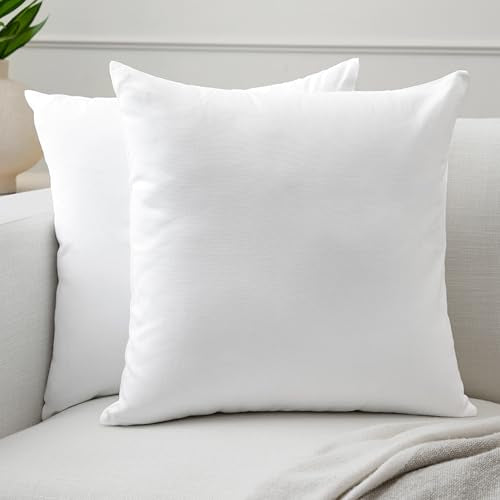 Encasa XO 18x18 Cotton Throw Pillow Covers (Pack of 2) - White
