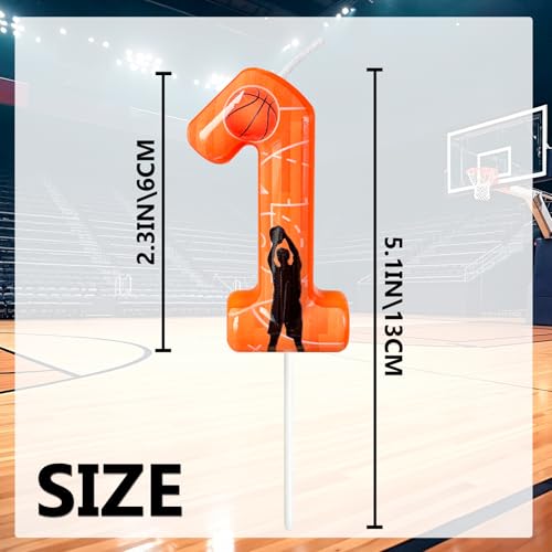 Number 10 Basketball Birthday Candle - Sports Theme Cake Topper