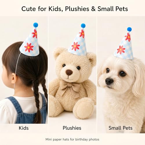 Olen Kids Party Hats 11-Pack with Pom Poms - Birthday Party Supplies