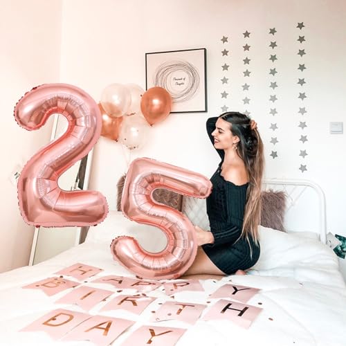 40 Inch Rose Gold Number 52 Balloon for Birthday & Party Decor