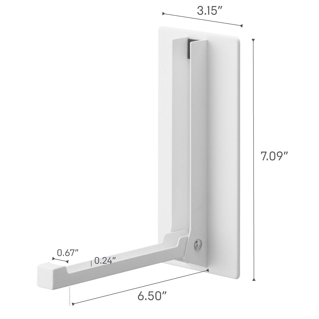 YAMAZAKI Home Tower Magnetic Folding Hook for Wall Door Or Refrigerator, Collapsible Coat, Bag Or Umbrella Metal Hanger - Steel
