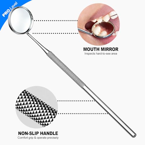 G.CATACC 2 Pcs Stainless Steel Dental Tools Set with Mouth Mirror
