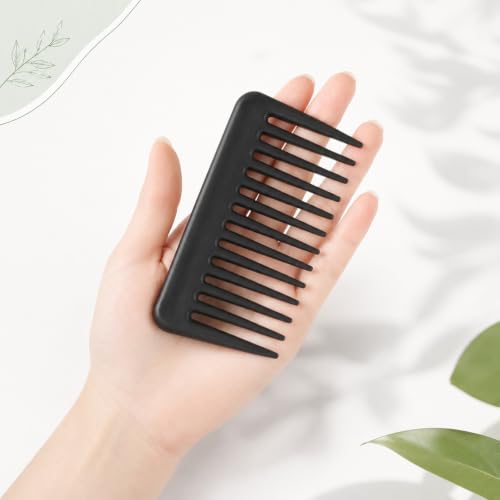 Aphumedc Mini Travel Wide Tooth Comb - Anti-Static Portable Hair Detangling Pocket Comb for Wet and Dry Hair
