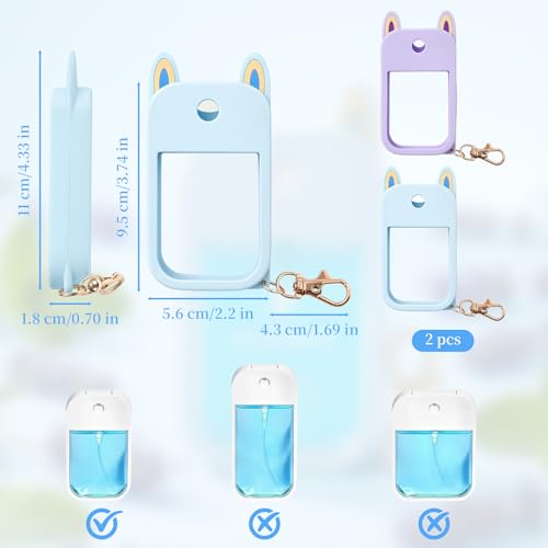 Silicone Hand Sanitizer Spray Case 2-Pack Compatible with Touchland 1 oz