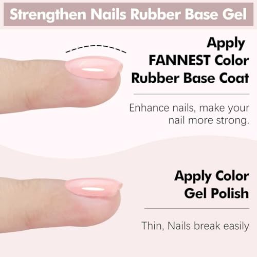 FANNEST 8 in 1 Rubber Base Gel Polish Self-Leveling Builder Nail Gel