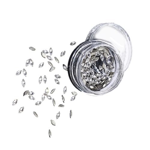 HEYZAKKA 50Pcs Mixed Zircon Crystal Nail Rhinestones Flatback 3D Gems