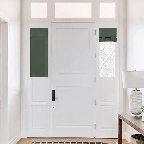 NICETOWN Blackout Sidelight Curtain, 12x40 Inch Dark Mallard Door Shade