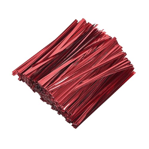 800 PCS Red Metallic Twist Ties - 5 Inch for Bakery & Gift Bags