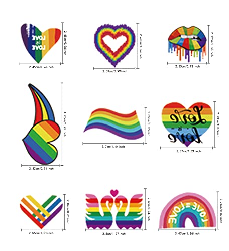 Pride Temporary Tattoos - 200+ Waterproof Rainbow Flag Stickers