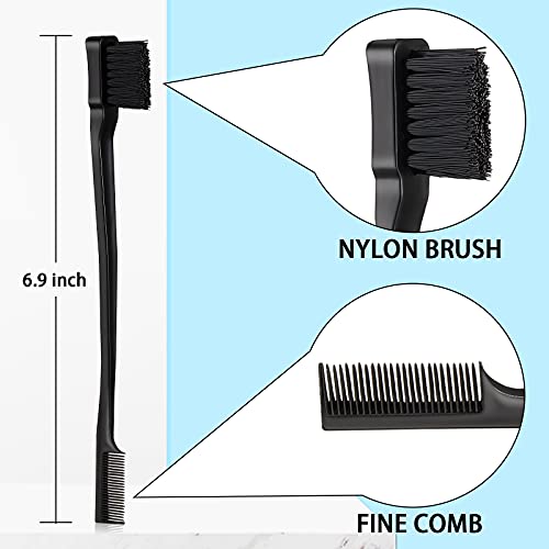 Geiserailie 3-Piece Slick Back Hair Brush Set and Edge Control Comb
