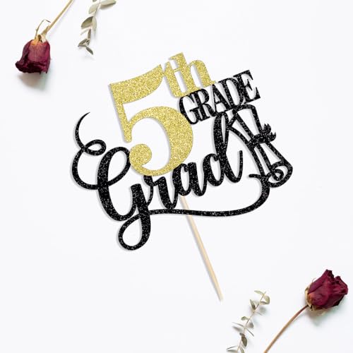 Congrats Grad Cake Topper 2026 - 5th Grade Graduation Decorations