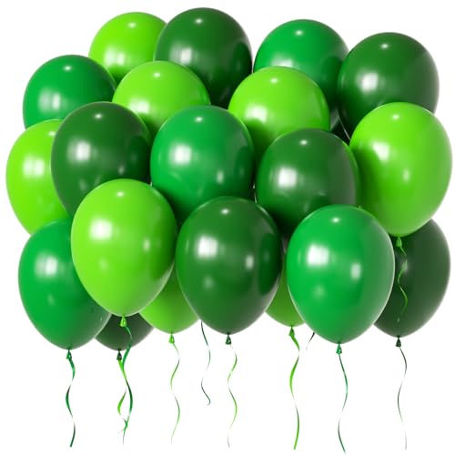 50pcs Green Balloons - 12 Inch Dark Green & Lime Latex for Party