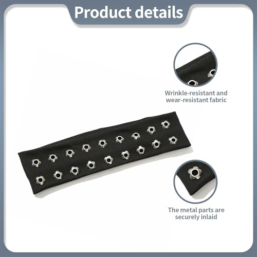 Grommet Headband Y2K Punk Wide Stretchy Cotton Hair Band