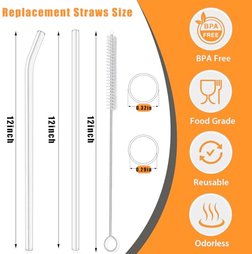 8-Pack Reusable Straws for 30oz-40oz Tumblers - Tritan Plastic