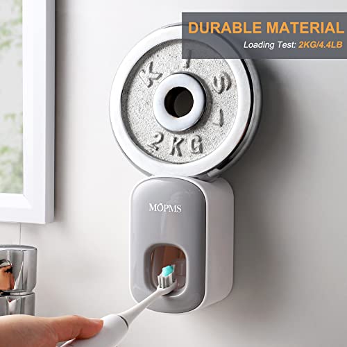 MOPMS Automatic Toothpaste Dispenser - Wall Mounted Bathroom Organizer, Gray