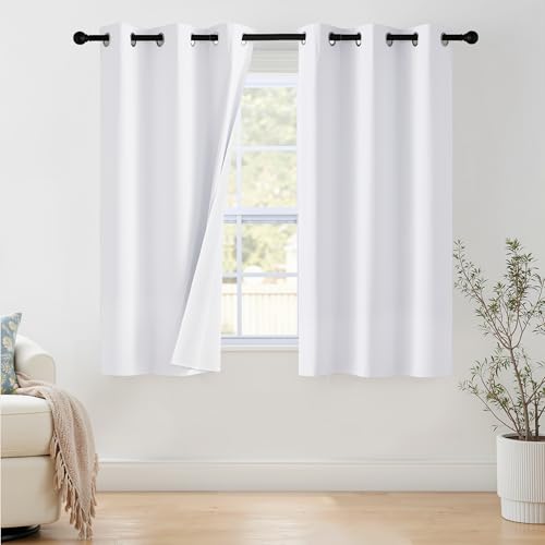 NICETOWN 100% Blackout Curtains, 42x48 Inch Thermal Insulated Drapes, Set of 2