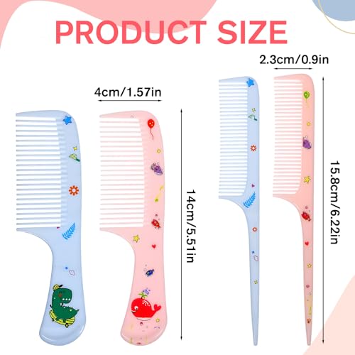 Toddler Hair Comb Set 4-Piece Plastic Detangling Mini Combs for Kids