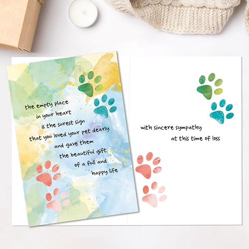IDU Pet Sympathy Card for Dog & Cat Loss ZN144 with Envelope & Sticker