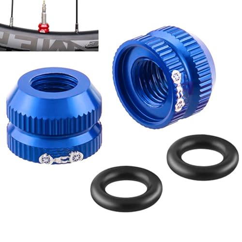 2 Packs Bike Vacuum Tire Presta Valve Nut with Sealed O Rings Cycling Parts for Mountain Road Bike
