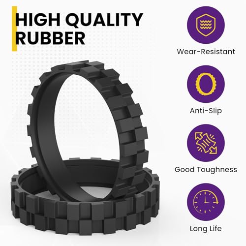 4 Pack Replacement Tires for Roomba Robot Vacuum - 2.56" Diameter