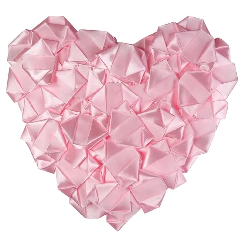 320pcs Large Pink Satin Ribbon Rose Petals for DIY Bouquets