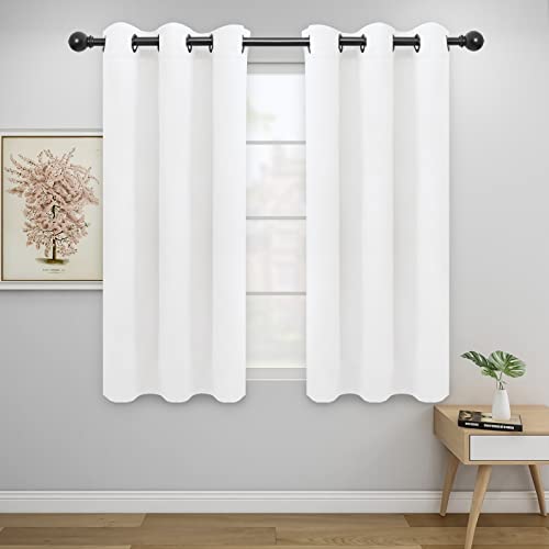 Easy-Going White Thermal Grommet Curtains, 2 Panels 42x54 in